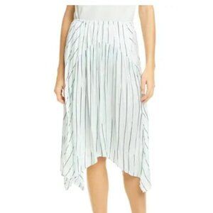 Vince Mint Stripe Gauze Panel Skirt Green M